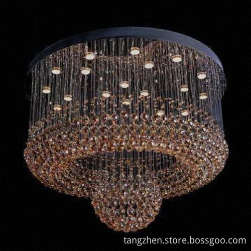 Modern simple LED K9 crystal ceiling light, CE certified
